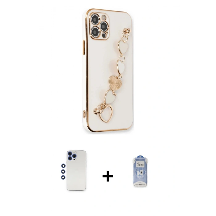 MARSİLYAN™- iPhone 12 Pro Max Kılıf Nova Işık Prime - Siyah Joko Magic 5D Cam + Shine Kamera Lens - LT