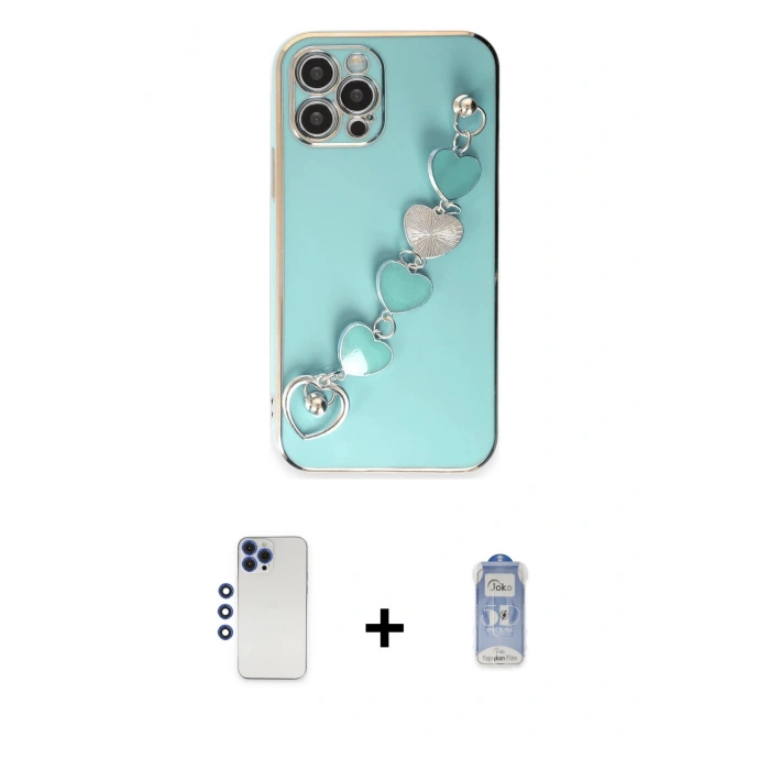 MARSİLYAN™- iPhone 12 Pro Max Kılıf Nova Işık Prime - Siyah Joko Magic 5D Cam + Shine Kamera Lens - LT