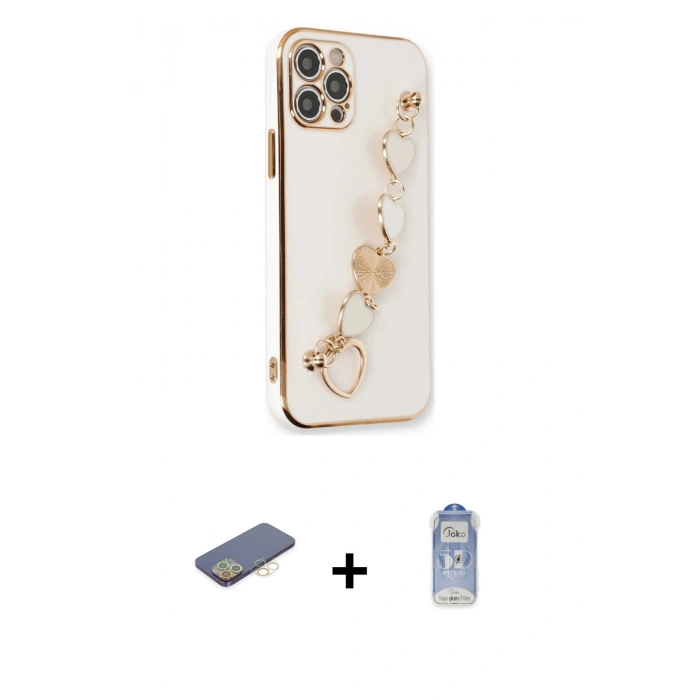 MARSİLYAN™- iPhone 12 Pro Max Kılıf Nova Işık Prime - Siyah Joko Magic 5D Cam + Renkli Kamera Lens Koruma Cam - SI
