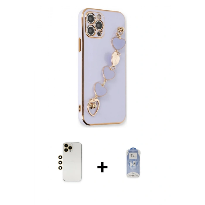 MARSİLYAN™- iPhone 12 Pro Max Kılıf Nova Işık Prime - Siyah Joko Magic 5D Cam + Shine Kamera Lens - GD