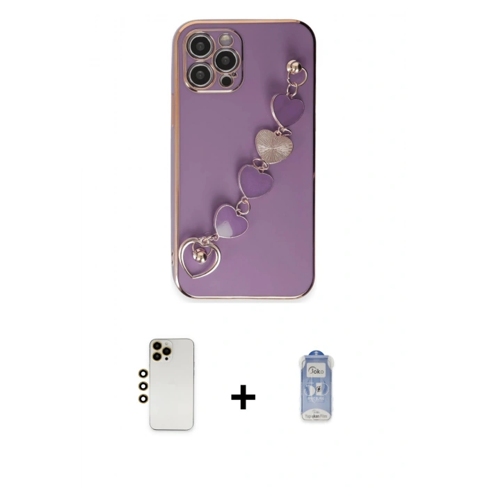 MARSİLYAN™- iPhone 12 Pro Max Kılıf Nova Işık Prime - Siyah Joko Magic 5D Cam + Shine Kamera Lens - GD