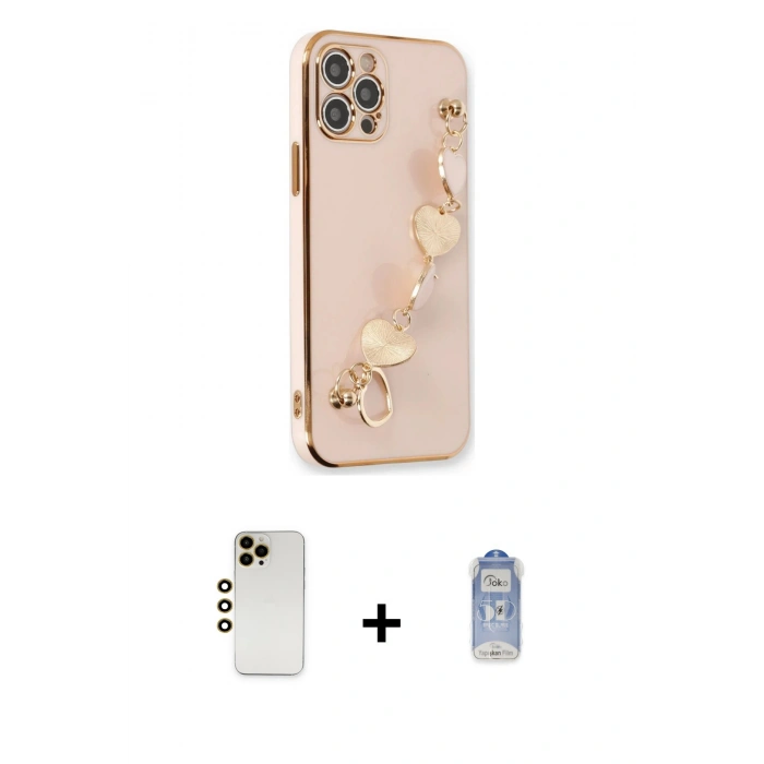MARSİLYAN™- iPhone 12 Pro Max Kılıf Nova Işık Prime - Siyah Joko Magic 5D Cam + Shine Kamera Lens - GD