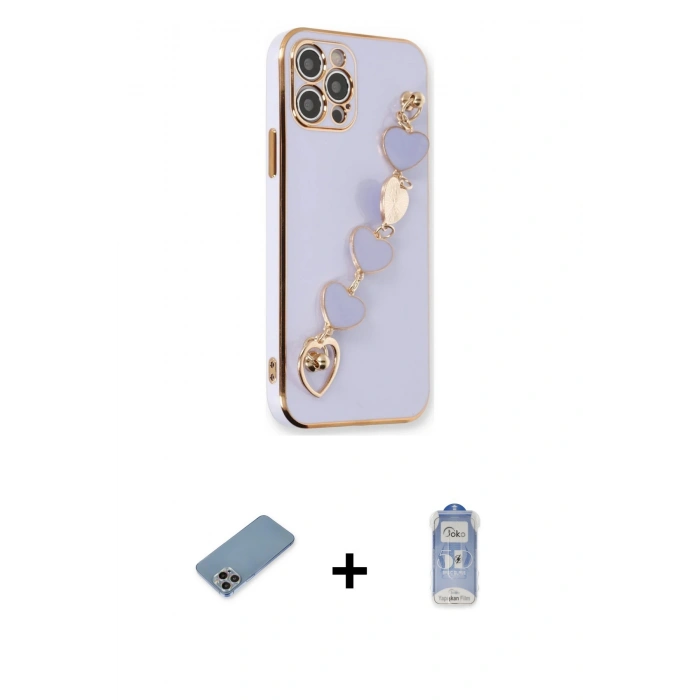 MARSİLYAN™- iPhone 12 Pro Max Kılıf Nova Işık Prime - Siyah Joko Magic 5D Cam + Shine Kamera Lens Koruma Cam - GI