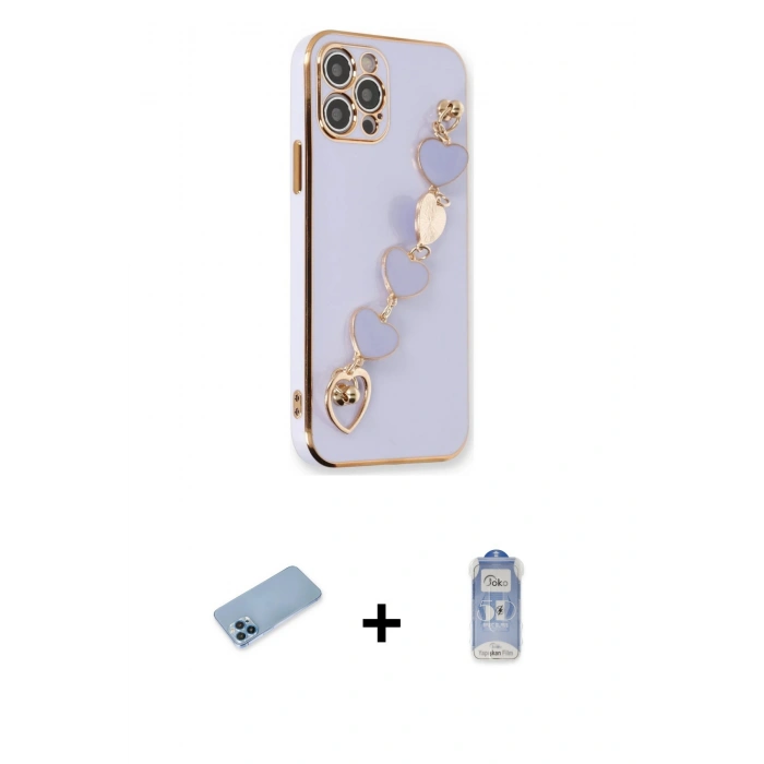 MARSİLYAN™- iPhone 12 Pro Max Kılıf Nova Işık Prime - Siyah Joko Magic 5D Cam + Shine Kamera Lens Koruma Cam - MI