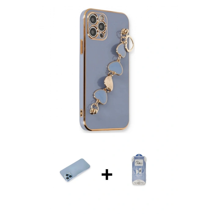 MARSİLYAN™- iPhone 12 Pro Max Kılıf Nova Işık Prime - Siyah Joko Magic 5D Cam + Shine Kamera Lens Koruma Cam - MI