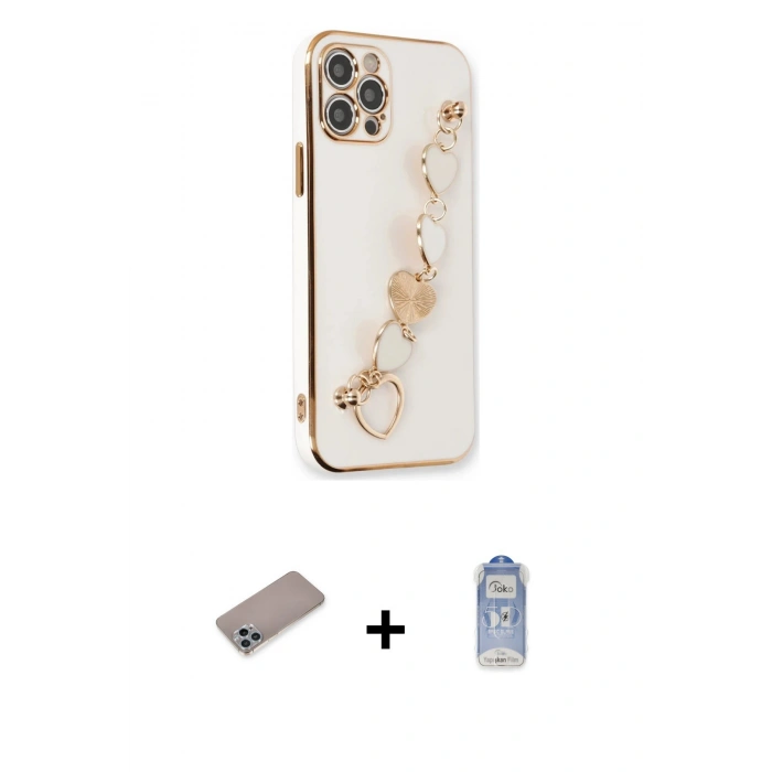 MARSİLYAN™- iPhone 12 Pro Max Kılıf Nova Işık Prime - Siyah Joko Magic 5D Cam + Shine Kamera Lens Koruma Cam - SABE