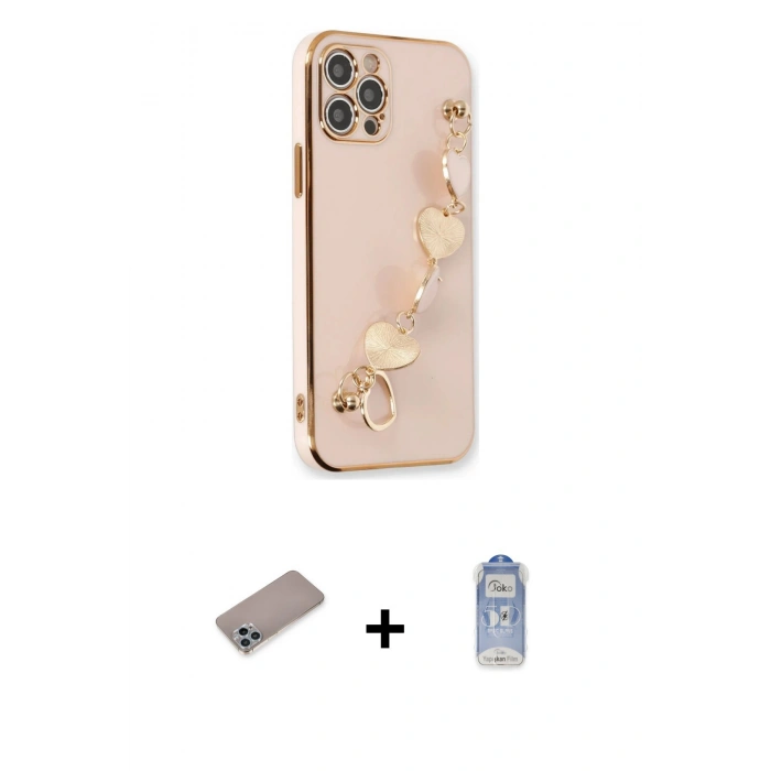 MARSİLYAN™- iPhone 12 Pro Max Kılıf Nova Işık Prime - Siyah Joko Magic 5D Cam + Shine Kamera Lens Koruma Cam - SABE