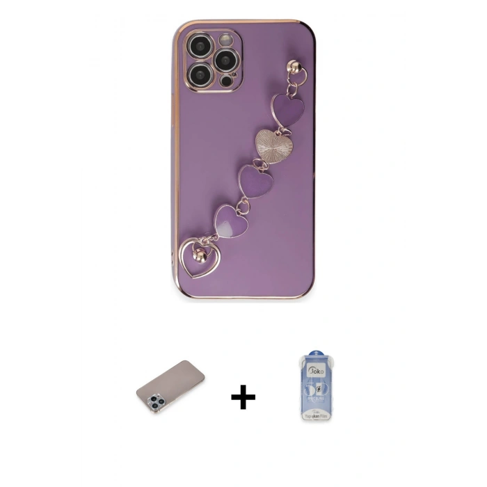 MARSİLYAN™- iPhone 12 Pro Max Kılıf Nova Işık Prime - Siyah Joko Magic 5D Cam + Shine Kamera Lens Koruma Cam - SABE