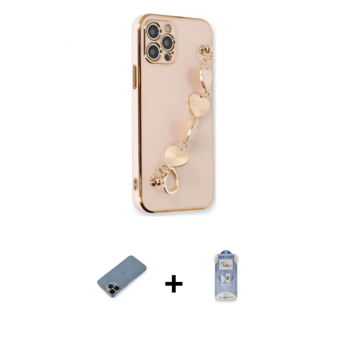 MARSİLYAN™- iPhone 12 Pro Max Kılıf Nova Işık Prime - Siyah Joko Magic 5D Cam + Shine Kamera Lens Koruma Cam - SH