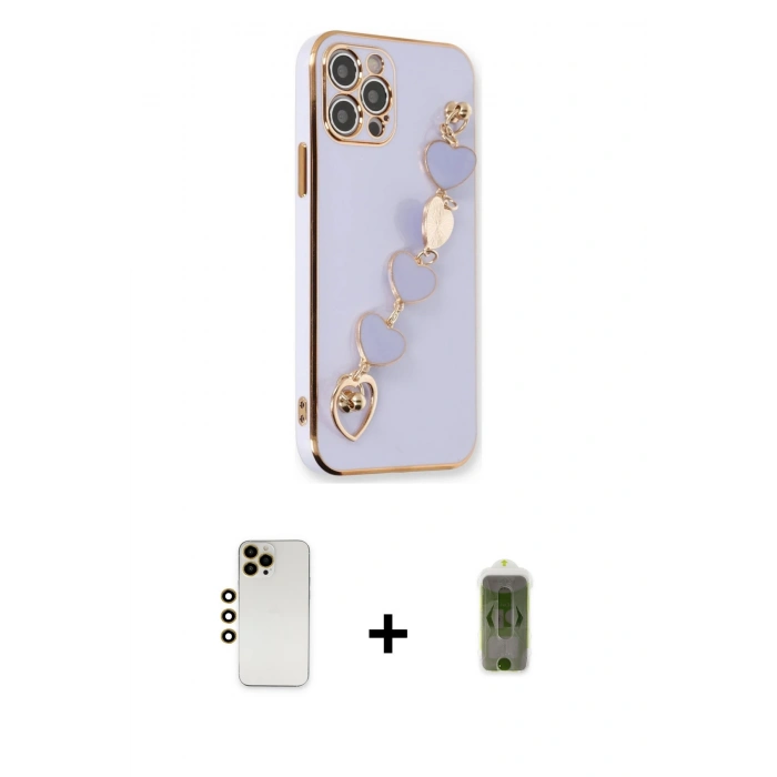 MARSİLYAN™- iPhone 12 Pro Max Kılıf Nova Işık Prime - Siyah Joko Magic 5D Hayalet Cam + Shine Kamera Lens - GD
