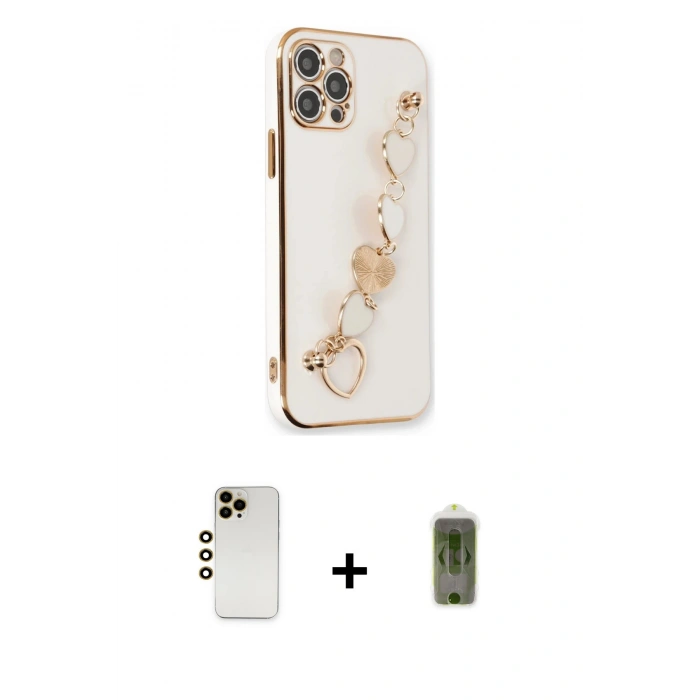 MARSİLYAN™- iPhone 12 Pro Max Kılıf Nova Işık Prime - Siyah Joko Magic 5D Hayalet Cam + Shine Kamera Lens - GD