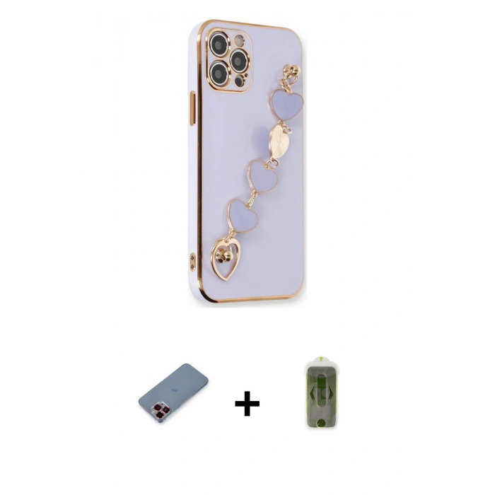 MARSİLYAN™- iPhone 12 Pro Max Kılıf Nova Işık Prime - Siyah Joko Magic 5D Hayalet Cam + Metal Kamera Lens Koruma Cam - KI