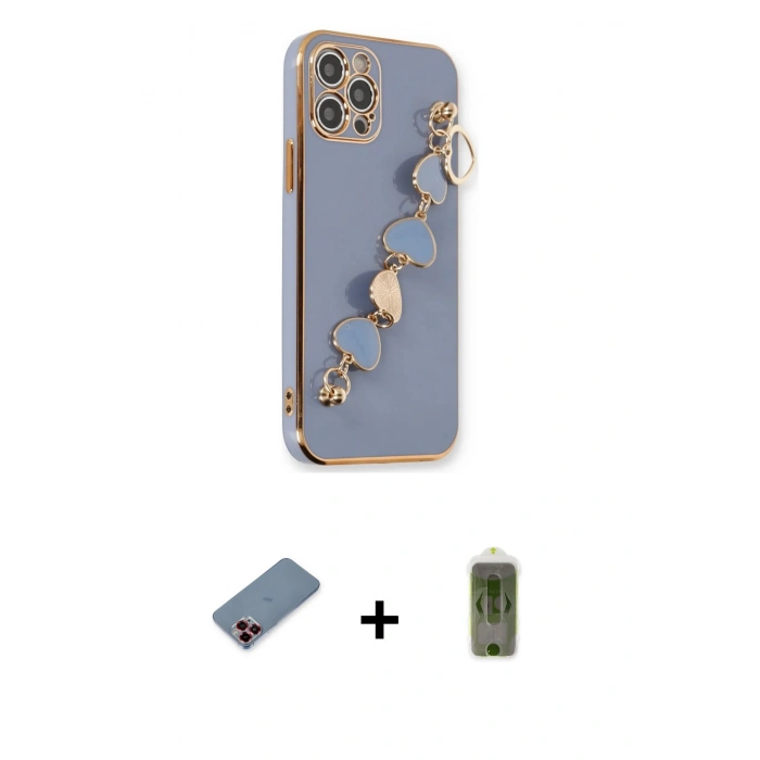 MARSİLYAN™- iPhone 12 Pro Max Kılıf Nova Işık Prime - Siyah Joko Magic 5D Hayalet Cam + Metal Kamera Lens Koruma Cam - KI