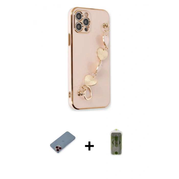 MARSİLYAN™- iPhone 12 Pro Max Kılıf Nova Işık Prime - Siyah Joko Magic 5D Hayalet Cam + Metal Kamera Lens Koruma Cam - KI