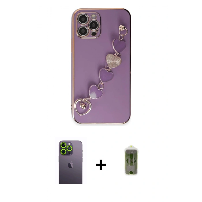 MARSİLYAN™- iPhone 12 Pro Max Kılıf Nova Işık Prime - Siyah Joko Magic 5D Hayalet Cam + Neon Fosforlu Kamera Lens - YL