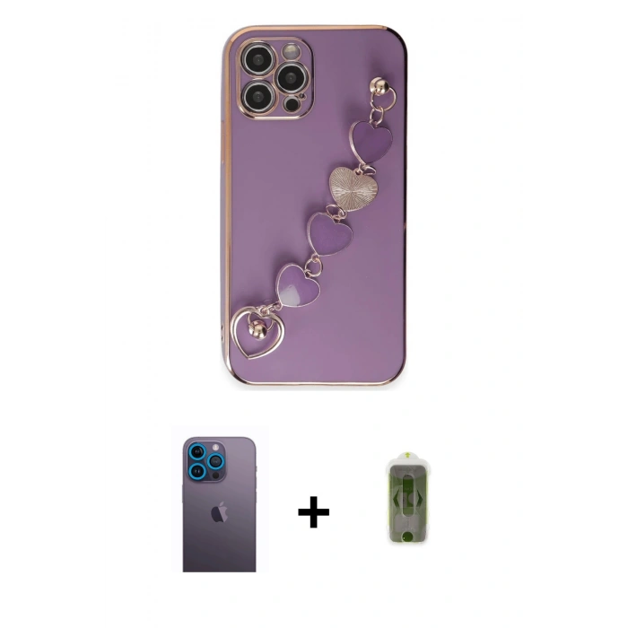 MARSİLYAN™- iPhone 12 Pro Max Kılıf Nova Işık Prime - Siyah Joko Magic 5D Hayalet Cam + Neon Fosforlu Kamera Lens - MI