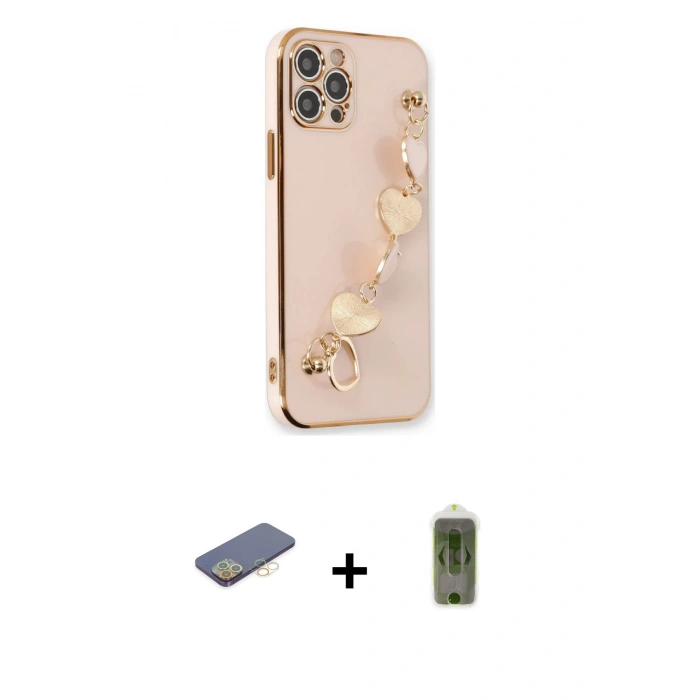 MARSİLYAN™- iPhone 12 Pro Max Kılıf Nova Işık Prime - Siyah Joko Magic 5D Hayalet Cam + Renkli Kamera Lens Koruma Cam - SI