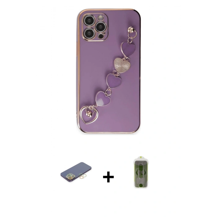 MARSİLYAN™- iPhone 12 Pro Max Kılıf Nova Işık Prime - Siyah Joko Magic 5D Hayalet Cam + Renkli Kamera Lens Koruma Cam - SI