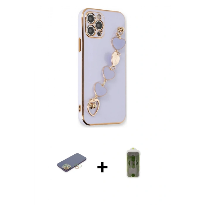 MARSİLYAN™- iPhone 12 Pro Max Kılıf Nova Işık Prime - Siyah Joko Magic 5D Hayalet Cam + Renkli Kamera Lens Koruma Cam - SI