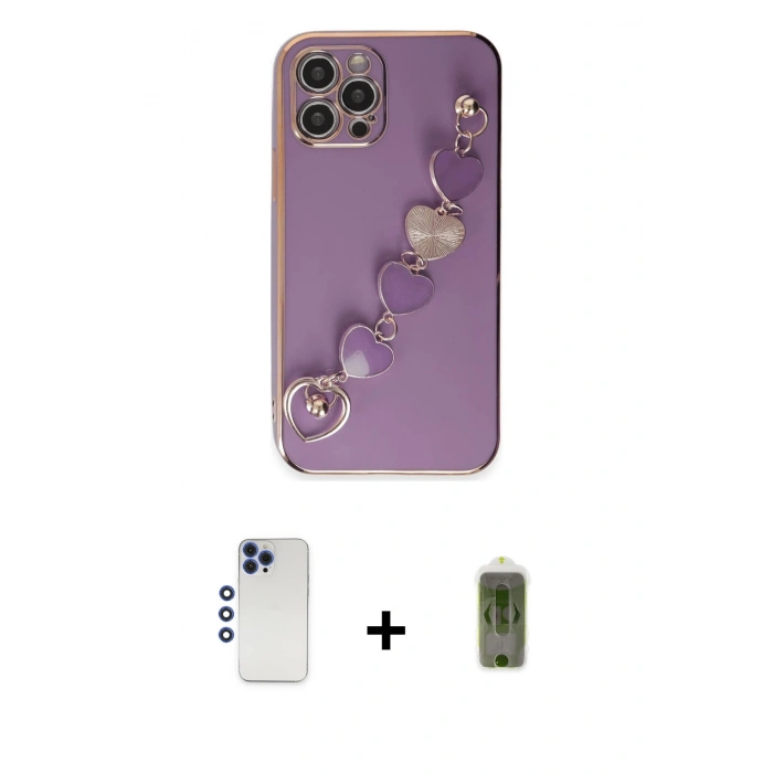 MARSİLYAN™- iPhone 12 Pro Max Kılıf Nova Işık Prime - Siyah Joko Magic 5D Hayalet Cam + Shine Kamera Lens - LT