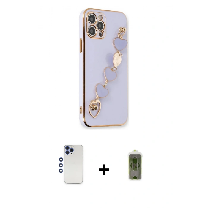 MARSİLYAN™- iPhone 12 Pro Max Kılıf Nova Işık Prime - Siyah Joko Magic 5D Hayalet Cam + Shine Kamera Lens - LT