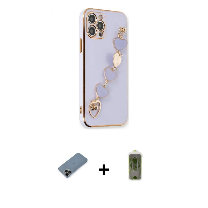 MARSİLYAN™- iPhone 12 Pro Max Kılıf Nova Işık Prime - Siyah Joko Magic 5D Hayalet Cam + Shine Kamera Lens Koruma Cam - SH