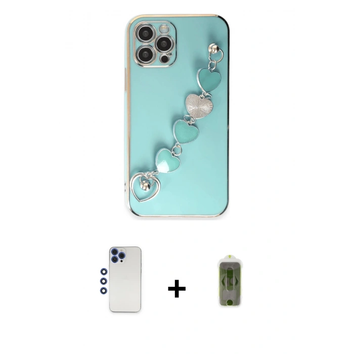 MARSİLYAN™- iPhone 12 Pro Max Kılıf Nova Işık Prime - Siyah Joko Magic 5D Hayalet Cam + Shine Kamera Lens - LT