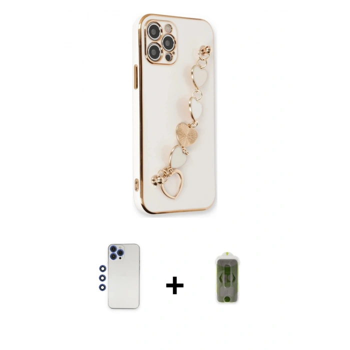 MARSİLYAN™- iPhone 12 Pro Max Kılıf Nova Işık Prime - Siyah Joko Magic 5D Hayalet Cam + Shine Kamera Lens - LT