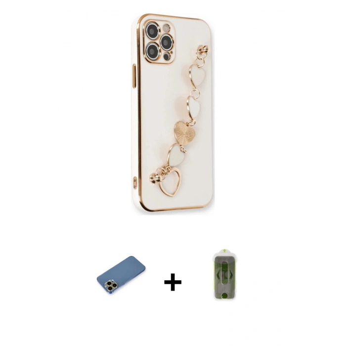 MARSİLYAN™- iPhone 12 Pro Max Kılıf Nova Işık Prime - Siyah Joko Magic 5D Hayalet Cam + Shine Kamera Lens Koruma Cam - GD