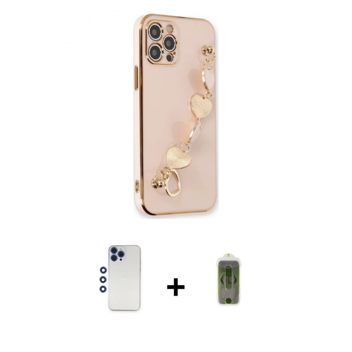 MARSİLYAN™- iPhone 12 Pro Max Kılıf Nova Işık Prime - Siyah Joko Magic 5D Hayalet Cam + Shine Kamera Lens - LT