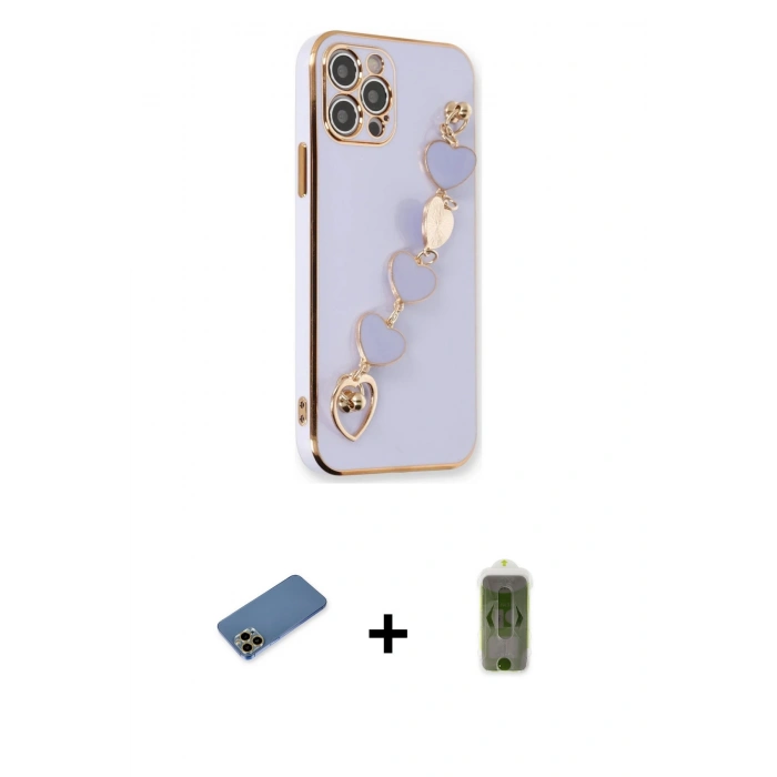 MARSİLYAN™- iPhone 12 Pro Max Kılıf Nova Işık Prime - Siyah Joko Magic 5D Hayalet Cam + Shine Kamera Lens Koruma Cam - GD