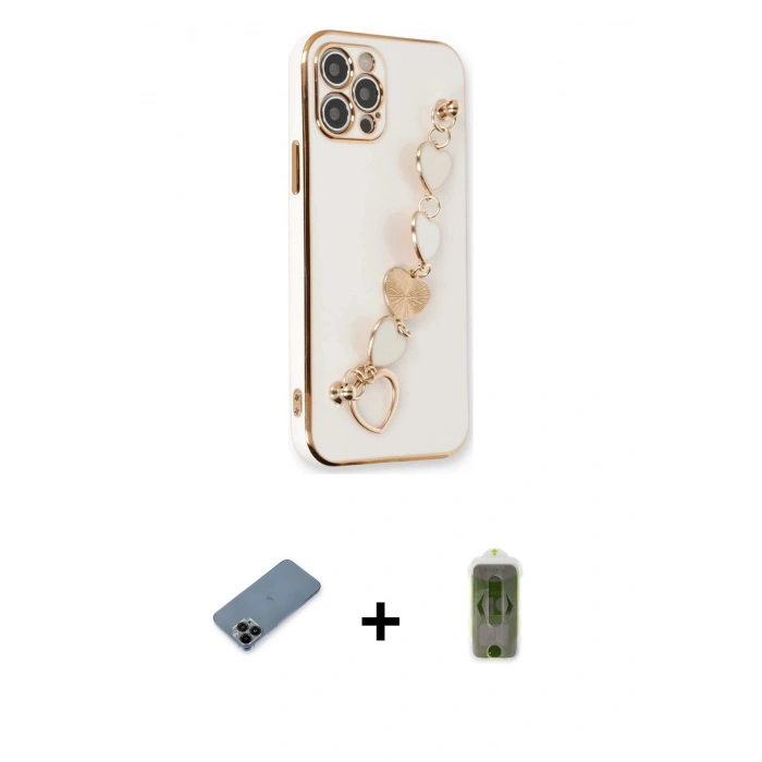 MARSİLYAN™- iPhone 12 Pro Max Kılıf Nova Işık Prime - Siyah Joko Magic 5D Hayalet Cam + Shine Kamera Lens Koruma Cam - SH