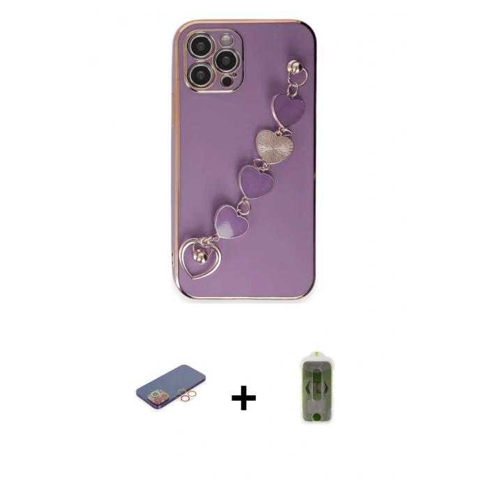 MARSİLYAN™- iPhone 12 Pro Max Kılıf Nova Işık Prime - Siyah Joko Magic 5D Hayalet Cam + Renkli Kamera Lens Koruma Cam - TU