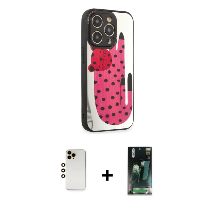 MARSİLYAN™- iPhone 12 Pro Max Kılıf Odak Klasik Serisi - Şeffaf 360 Full Body Arka Koruyucu + Shine Kamera Lens - GD