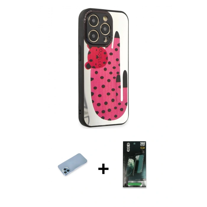 MARSİLYAN™- iPhone 12 Pro Max Kılıf Odak Klasik Serisi - Şeffaf 360 Full Body Arka Koruyucu + Shine Kamera Lens Koruma Cam - MI