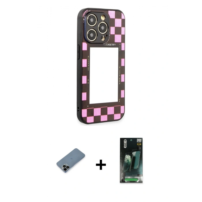 MARSİLYAN™- iPhone 12 Pro Max Kılıf Odak Klasik Serisi - Şeffaf 360 Full Body Arka Koruyucu + Shine Kamera Lens Koruma Cam - SH
