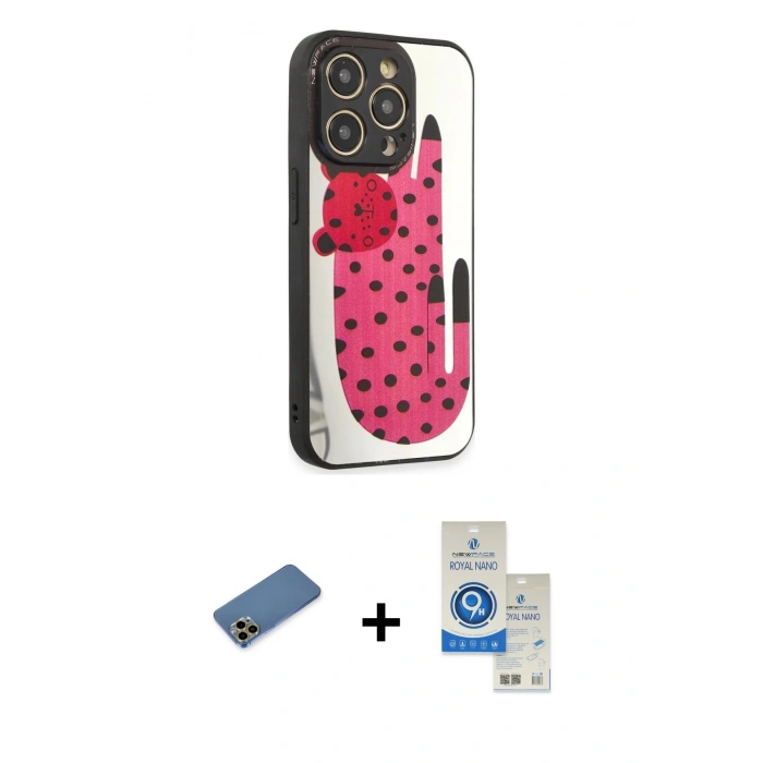 MARSİLYAN™- iPhone 12 Pro Max Kılıf Odak Klasik Serisi - Şeffaf Royal Nano Ekran Koruyucu + Shine Kamera Lens Koruma Cam - GD