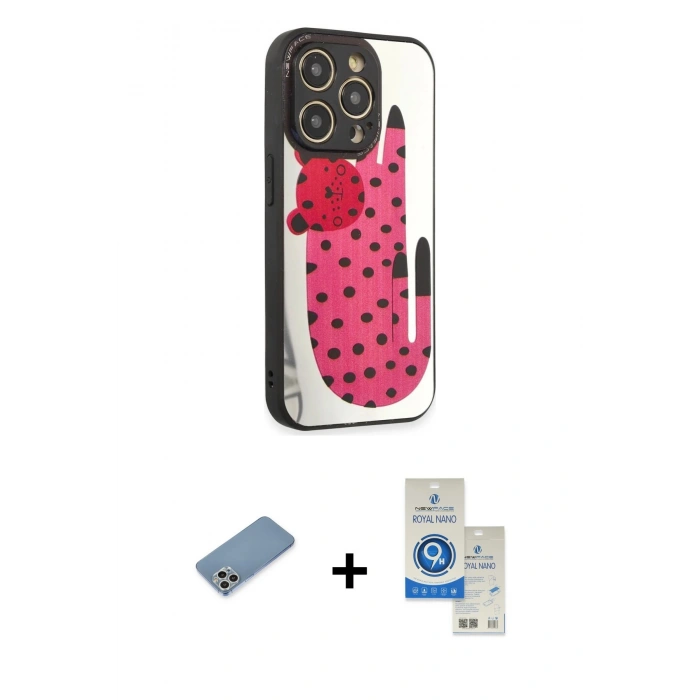 MARSİLYAN™- iPhone 12 Pro Max Kılıf Odak Klasik Serisi - Şeffaf Royal Nano Ekran Koruyucu + Shine Kamera Lens Koruma Cam - GS
