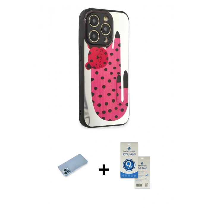 MARSİLYAN™- iPhone 12 Pro Max Kılıf Odak Klasik Serisi - Şeffaf Royal Nano Ekran Koruyucu + Shine Kamera Lens Koruma Cam - MI