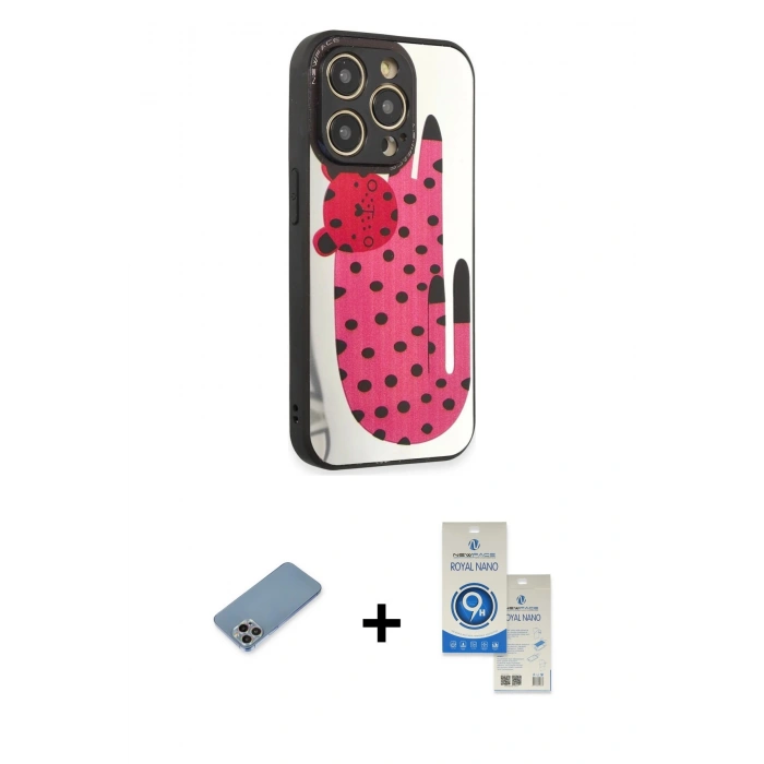 MARSİLYAN™- iPhone 12 Pro Max Kılıf Odak Klasik Serisi - Şeffaf Royal Nano Ekran Koruyucu + Shine Kamera Lens Koruma Cam - GI