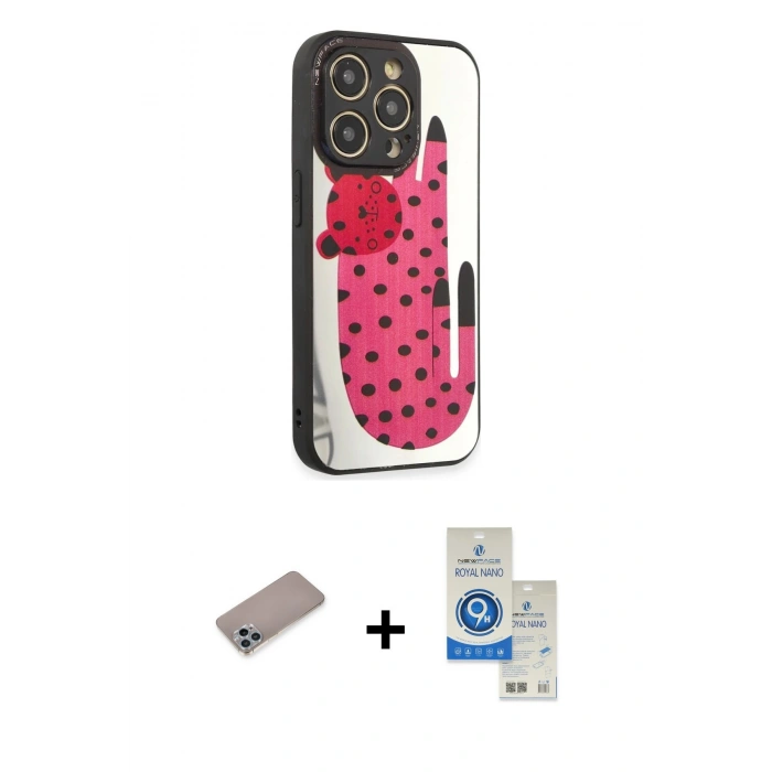 MARSİLYAN™- iPhone 12 Pro Max Kılıf Odak Klasik Serisi - Şeffaf Royal Nano Ekran Koruyucu + Shine Kamera Lens Koruma Cam - SABE
