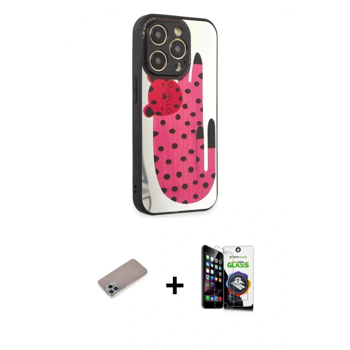 MARSİLYAN™- iPhone 12 Pro Max Kılıf Odak Klasik Serisi - Şeffaf Temperli Cam Ekran Koruyucu + Shine Kamera Lens Koruma Cam - SABE