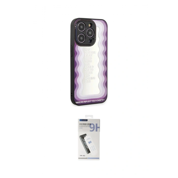 MARSİLYAN™- iPhone 12 Pro Max Kılıf Odak Klasik Serisi - Şeffaf Uv Polymer Nano Ekran Koruyucu
