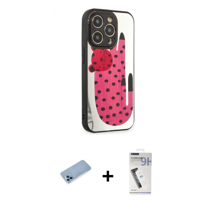 MARSİLYAN™- iPhone 12 Pro Max Kılıf Odak Klasik Serisi - Şeffaf Uv Polymer Nano Ekran Koruyucu + Shine Kamera Lens Koruma Cam - MI
