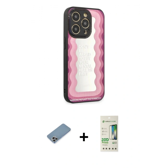 MARSİLYAN™- iPhone 12 Pro Max Kılıf Odak Klasik Serisi - Siyah 20D Premium Cam Ekran Koruyucu + Shine Kamera Lens Koruma Cam - GI