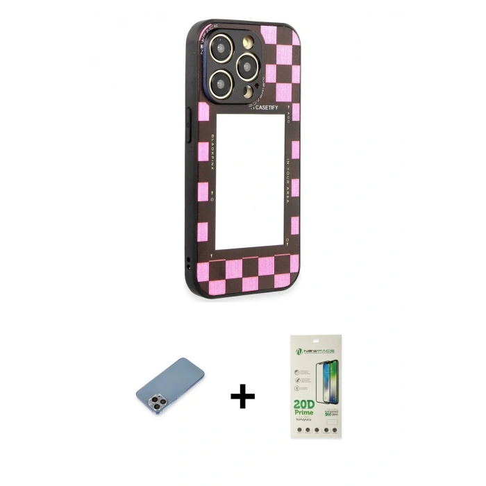 MARSİLYAN™- iPhone 12 Pro Max Kılıf Odak Klasik Serisi - Siyah 20D Premium Cam Ekran Koruyucu + Shine Kamera Lens Koruma Cam - GI