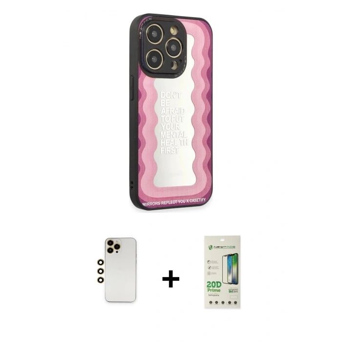MARSİLYAN™- iPhone 12 Pro Max Kılıf Odak Klasik Serisi - Siyah 20D Premium Cam Ekran Koruyucu + Shine Kamera Lens - GD