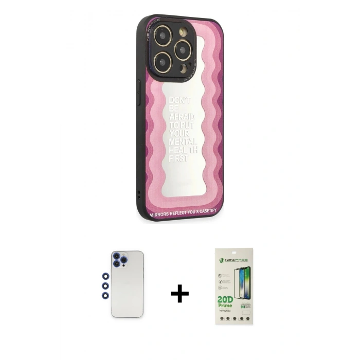MARSİLYAN™- iPhone 12 Pro Max Kılıf Odak Klasik Serisi - Siyah 20D Premium Cam Ekran Koruyucu + Shine Kamera Lens - LT