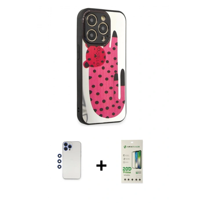 MARSİLYAN™- iPhone 12 Pro Max Kılıf Odak Klasik Serisi - Siyah 20D Premium Cam Ekran Koruyucu + Shine Kamera Lens - LT