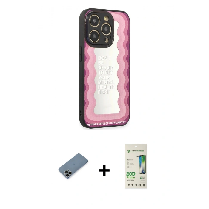 MARSİLYAN™- iPhone 12 Pro Max Kılıf Odak Klasik Serisi - Siyah 20D Premium Cam Ekran Koruyucu + Shine Kamera Lens Koruma Cam - SH